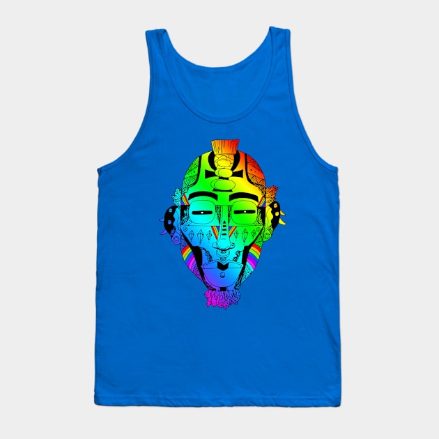 Rainbow African Mask 5 Tank Top by kenallouis